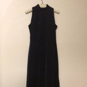 Vintage Hampton Row Sparkling Black Sleeveless Dress